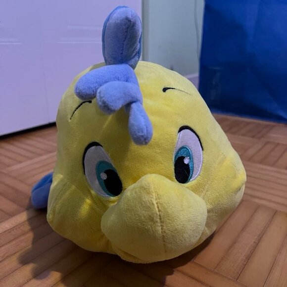 Disney The Little Mermaid Flounder Plushie Stuffed Animal New - Picture 1 of 5